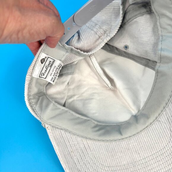 VINTAGE GRAY CORDUROY CONNEAUT LAKE FOOTBALL SNAPBACK BASEBALL TRUCKER HAT - Picture 7 of 8